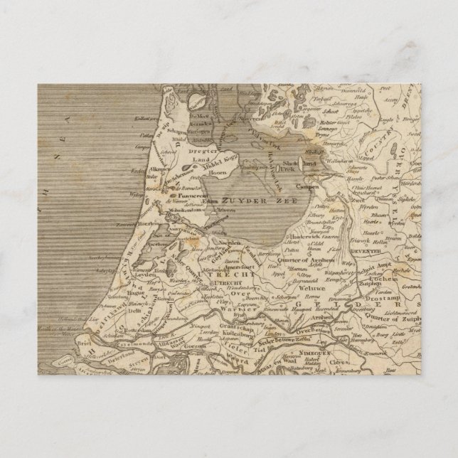 Holland Map by Arrowsmith Postcard (Front)