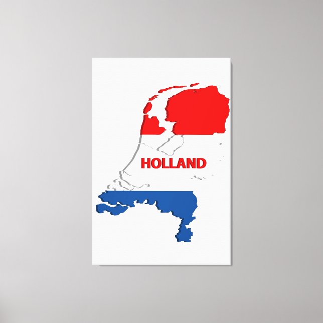 Holland map canvas print (Front)