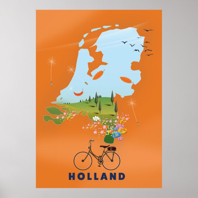 Holland Map travel poster (Front)