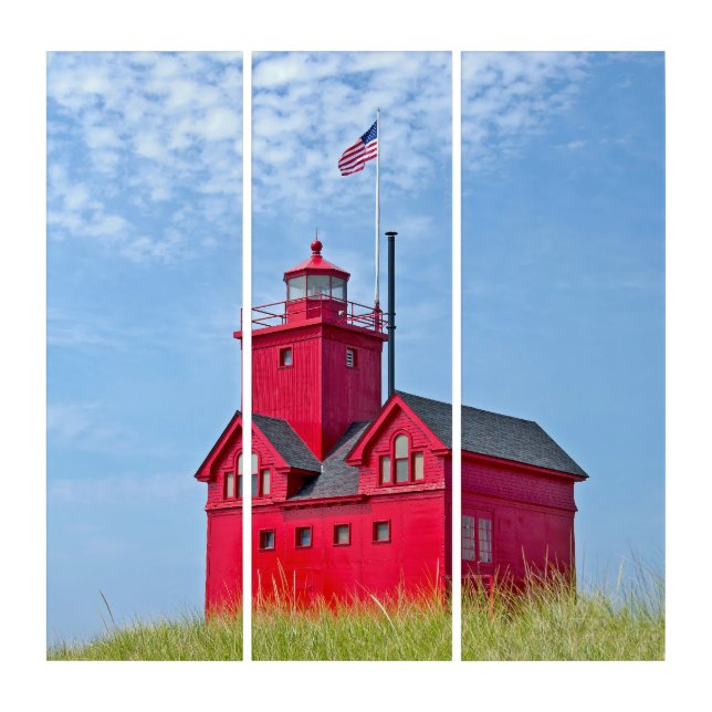 Holland Michigan Big Red Lighthouse Triptych (Front)