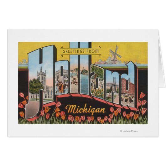 Holland, Michigan - Large Letter Scenes Cards (Front Horizontal)