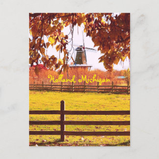 HOLLAND, MICHIGAN, WINDMILL AND FALL COLORS POSTCARD