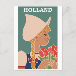 Holland Netherland Flower Vintage Travel Postcard
