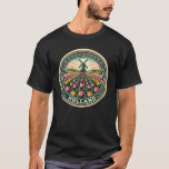 Holland Netherlands Travel Art Badge T-Shirt<br><div class="desc">Holland retro vector travel design. Holland is a geographical region and former province on the western coast of the Netherlands.</div>