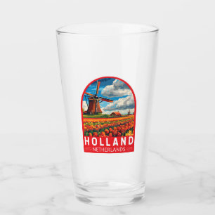 Holland Netherlands Travel Art Vintage Glass