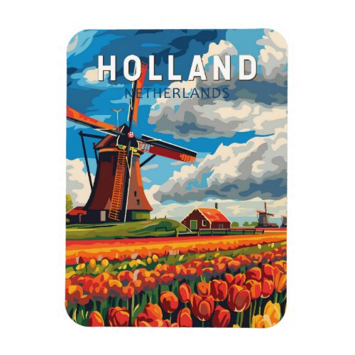Holland Netherlands Travel Art Vintage Magnet