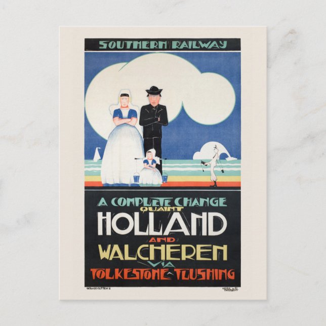 Holland Netherlands Vintage Poster 1924 Postcard (Front)