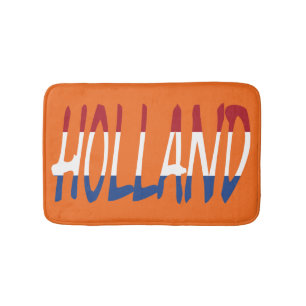 Holland overlaid on Netherlands Flag on or bmcnt Bath Mat