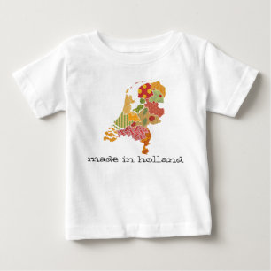 Holland Province Map Bohemian Patchwork Style Baby T-Shirt