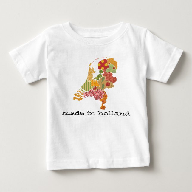 Holland Province Map Bohemian Patchwork Style Baby T-Shirt (Front)