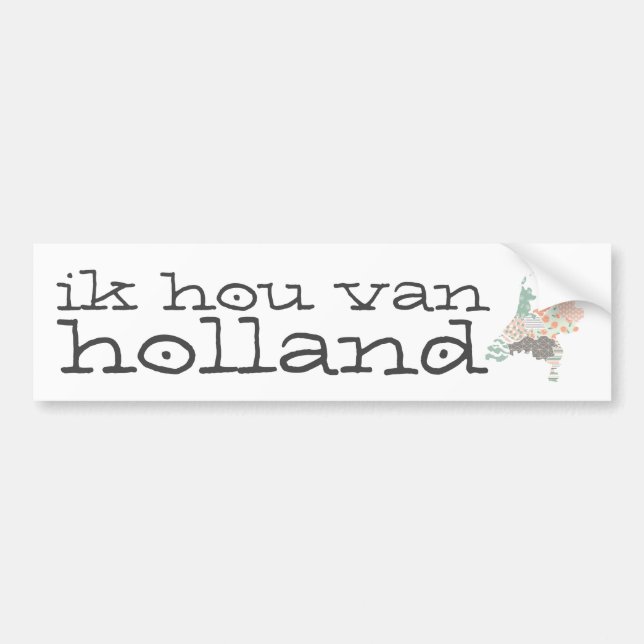 Holland Province Map Geometric Patchwork Style Bumper Sticker (Front)