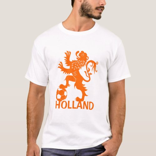 Holland Soccer T_Shirt _ Orange Dutch Lion