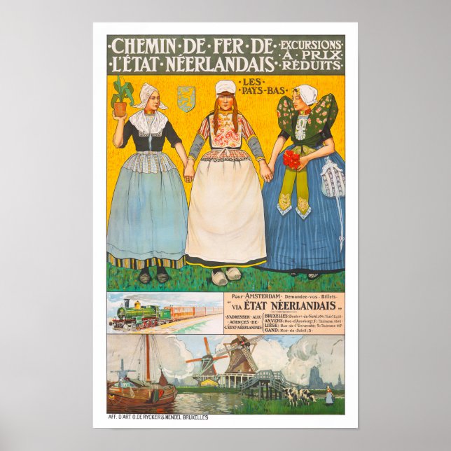 Holland trainlines vintage travel Poster (Front)