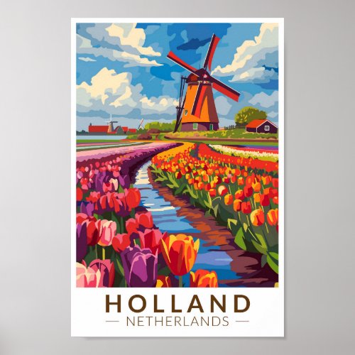 Holland Travel Art Vintage Poster