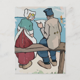 Holland Travel, Dutch Couple Postcard