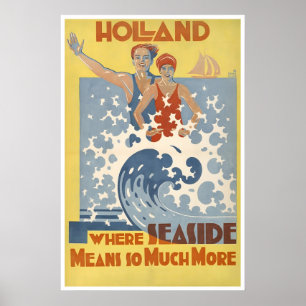 Holland Travel Poster Netherlands Art Seaside