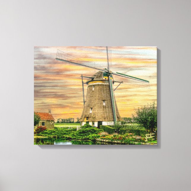 Holland Windmill Canvas Print (Front)