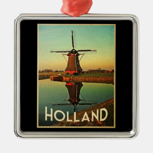 Holland Windmill Metal Ornament