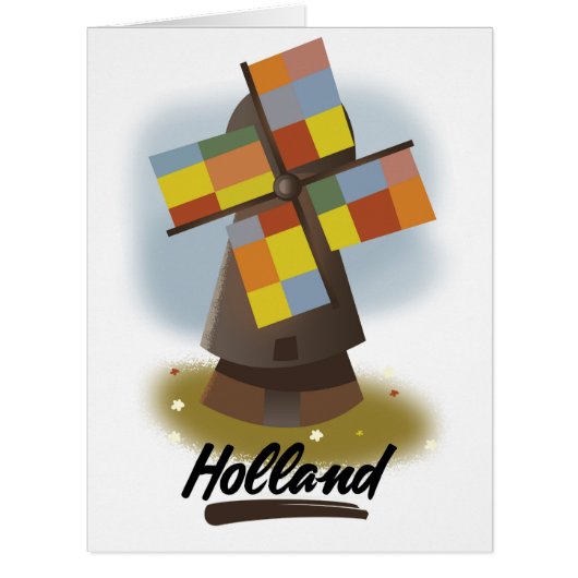 Holland windmill travel poster cards (Front)