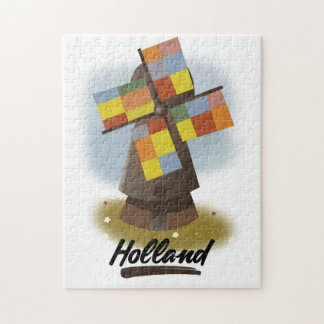 Holland windmill travel poster jigsaw puzzle