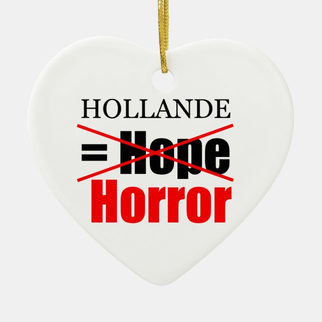Hollande Not Hope = Horror !!!!!!!!!!! Ceramic Ornament (Front)