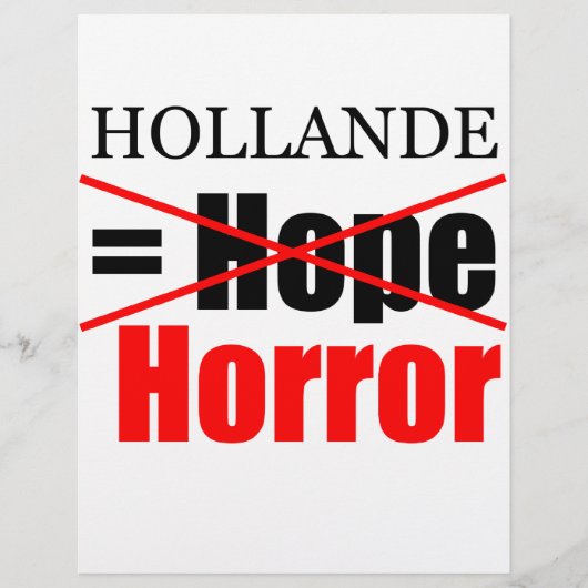 Hollande Not Hope = Horror - Letterhead (Front)