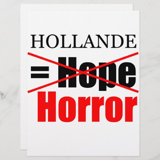 Hollande Not Hope = Horror - Letterhead (Front/Back)