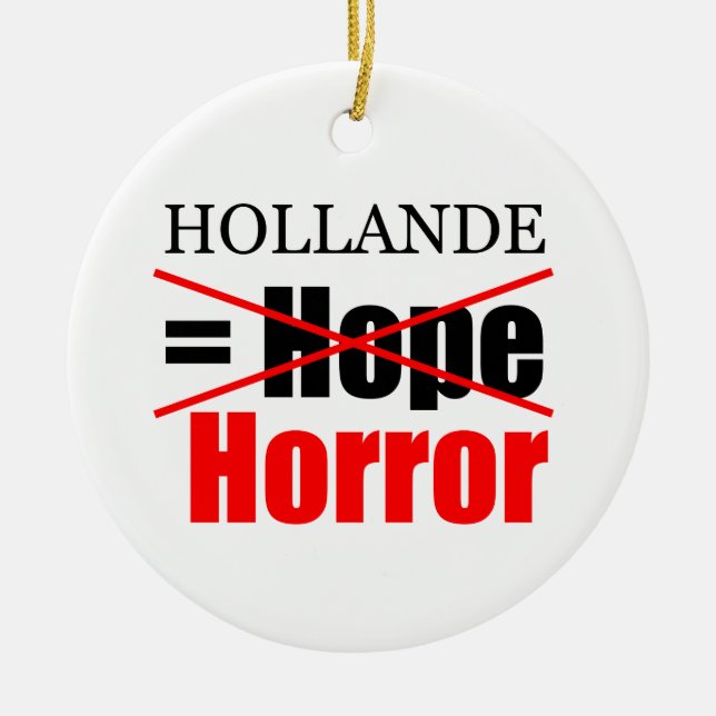 Hollande Not Hope = Horror - R Ornament (Front)