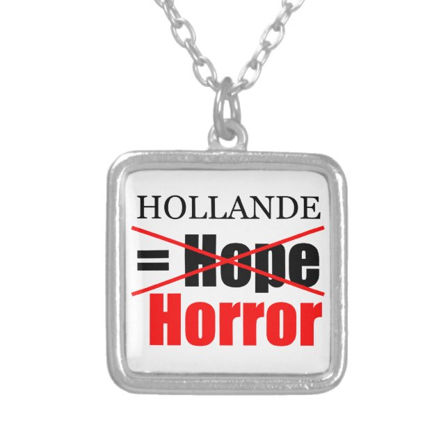 Hollande Not Hope Horror Square necklace (Front)