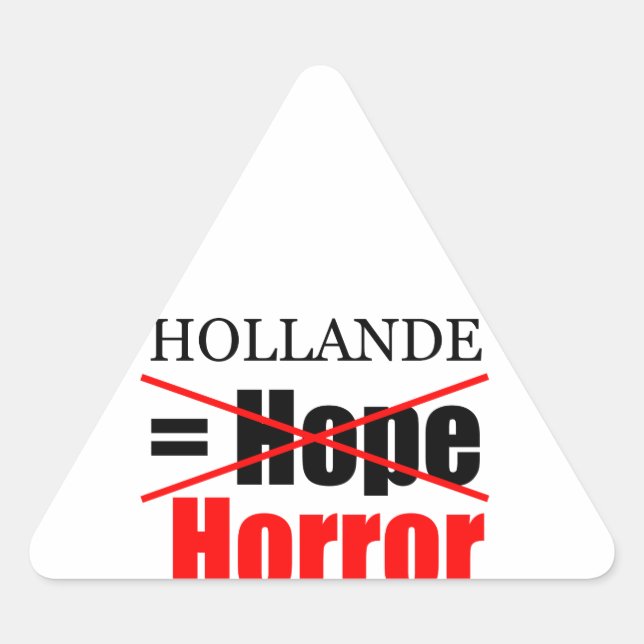 Hollande Not Hope = Horror - T Sticker (Front)