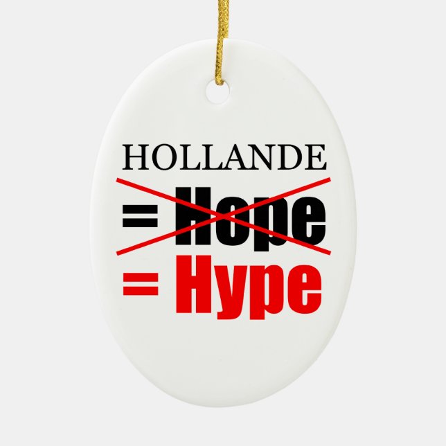 Hollande Not Hope  = Hype !!!!!!!!!!! Ceramic Ornament (Front)