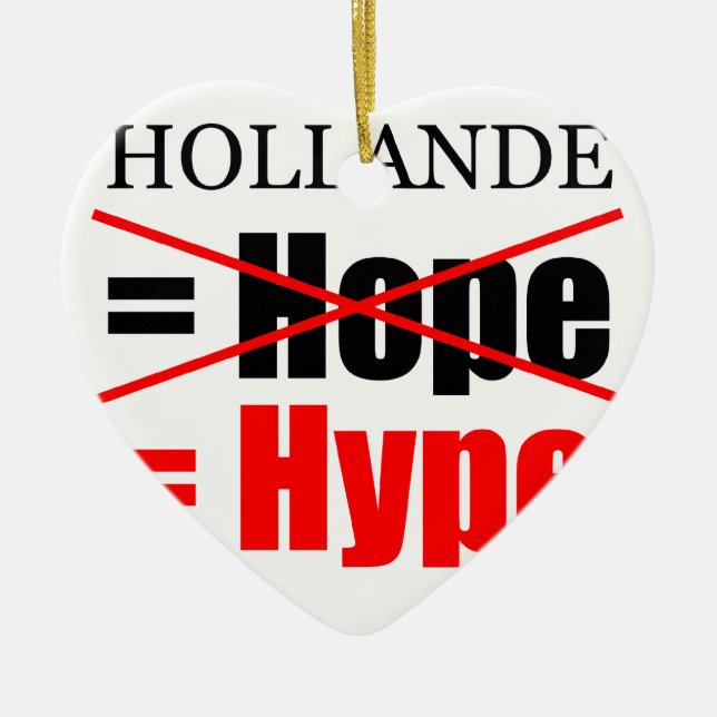 Hollande Not Hope  = Hype !!!!!!!!!!! Ceramic Ornament (Front)