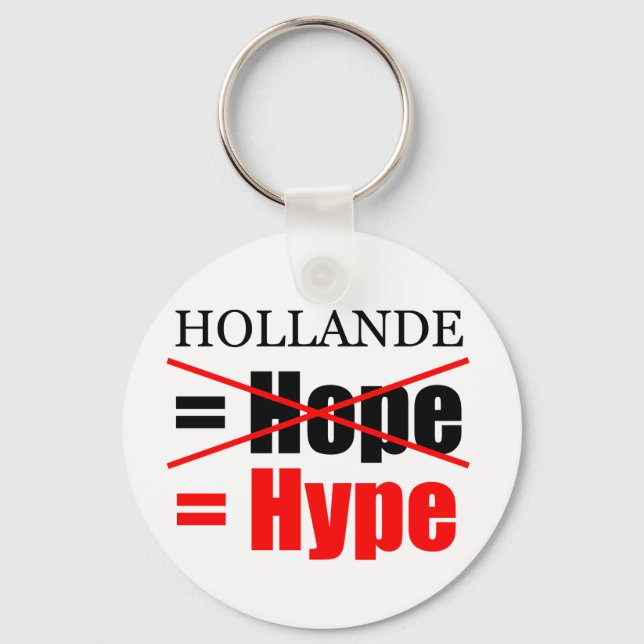 Hollande Not Hope  = Hype !!!!!!!!!!! Keychain (Front)