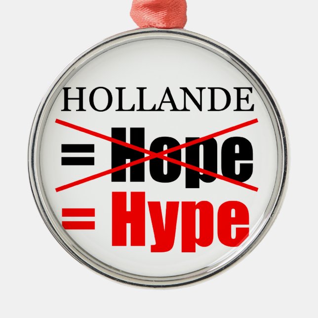 Hollande Not Hope  = Hype !!!!!!!!!!! Metal Ornament (Front)
