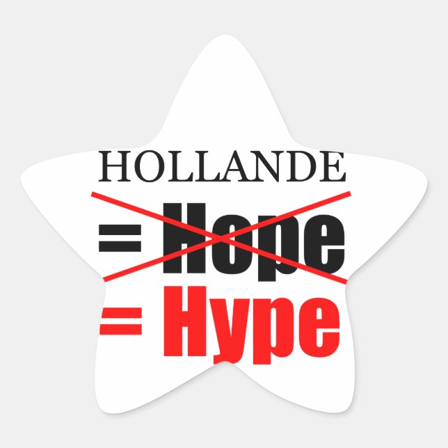 Hollande Not Hope  = Hype !!!!!!!!!!! Star Sticker (Front)