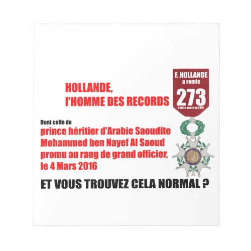 Hollande Record Legions dHonneur _ Notepad