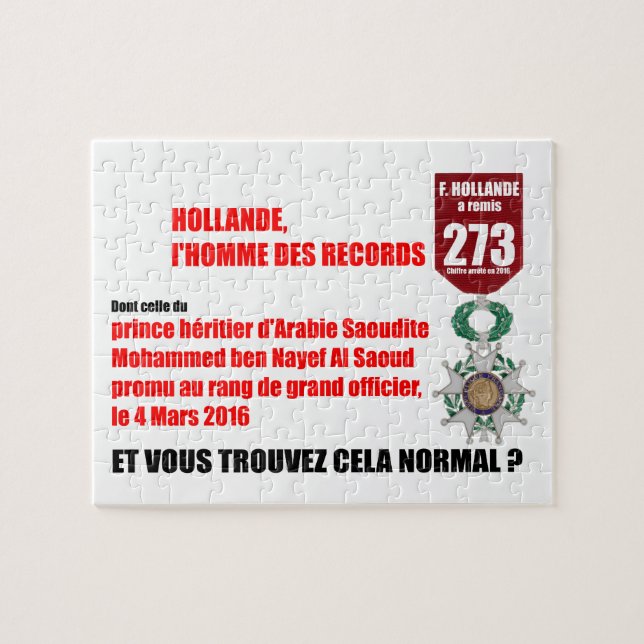 Hollande Record Legions d'Honneur - Puzzle (Horizontal)