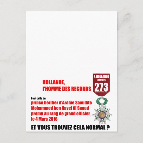 Hollande Record Legions dHonneur _ V Postcard