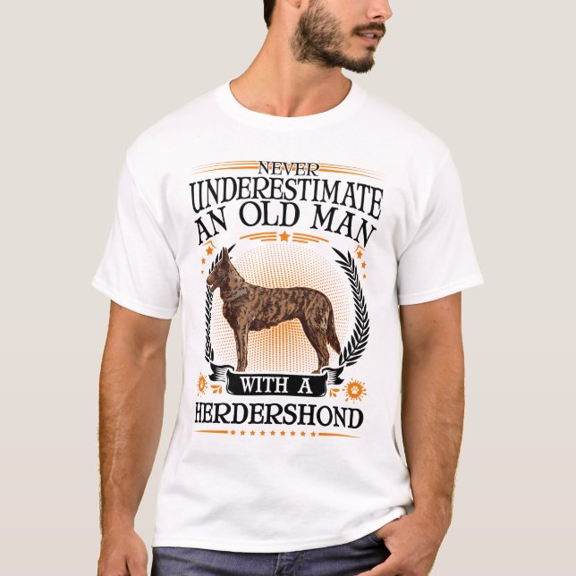 Hollandse Herder Old Man Herdershond T-Shirt (Front)
