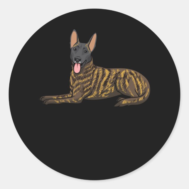 Hollandse Herdershond Dutch Shepherd Dog Classic Round Sticker (Front)