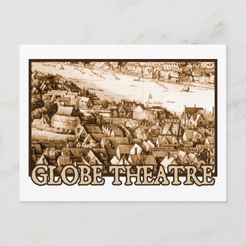 Hollars Globe Theatre Long View of London Postcard