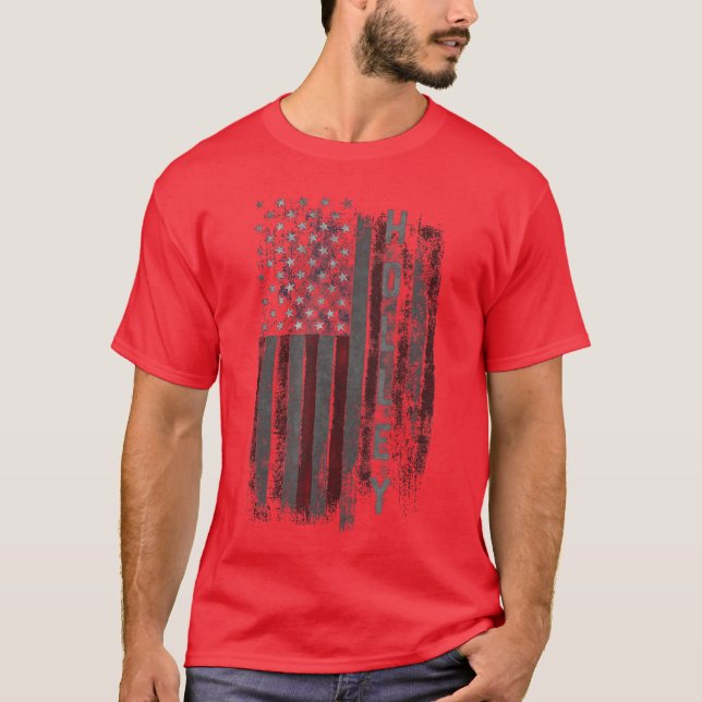 Holley Family American Flag for Women Men friends T-Shirt (Front)
