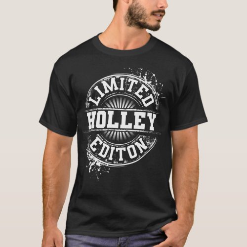 HOLLEY Funny Surname Family Tree Birthday Reunion  T_Shirt