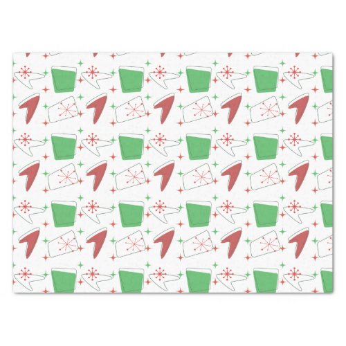 Holliday Retro Atomic Pattern on white Tissue Paper