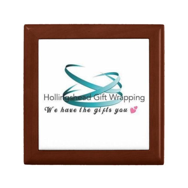 Hollingshead Gift Wrapping Wooden Jewelry Box (Front)