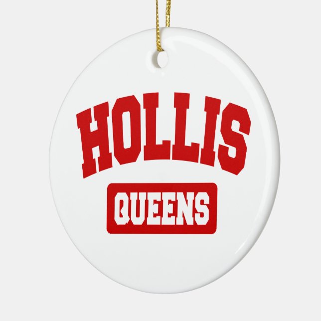 Hollis, Queens, NYC Ceramic Ornament (Left)
