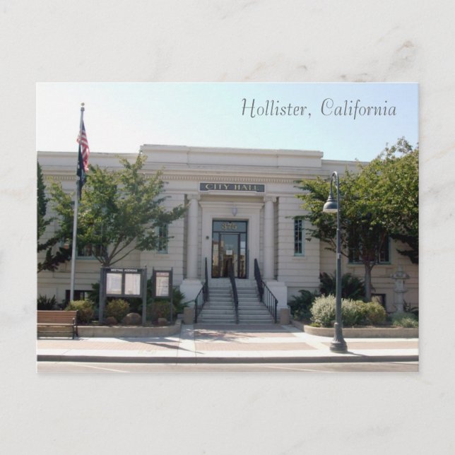 Hollister, CA City Hall Postcard (Front)