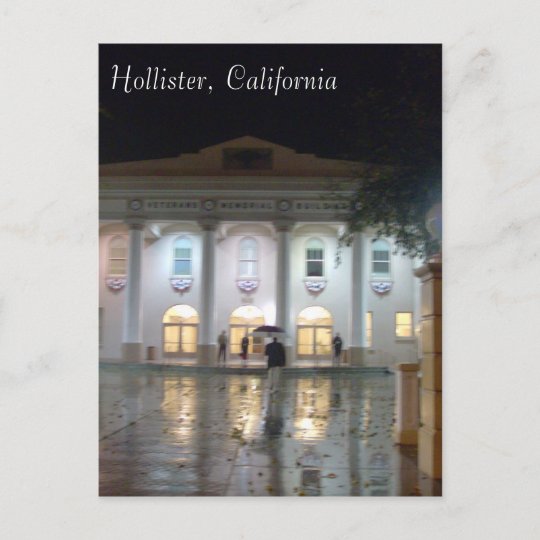 Hollister, CA Veterans' Memorial Building Postcard