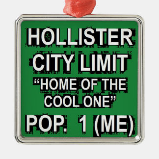 Hollister City Limit Metal Ornament