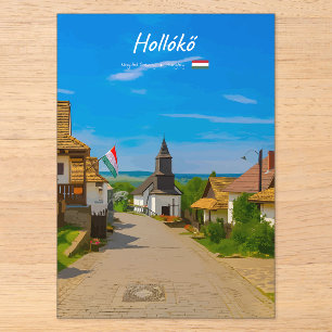 Hollókő, Hungary - Historic Village Street Acrylic Invitations